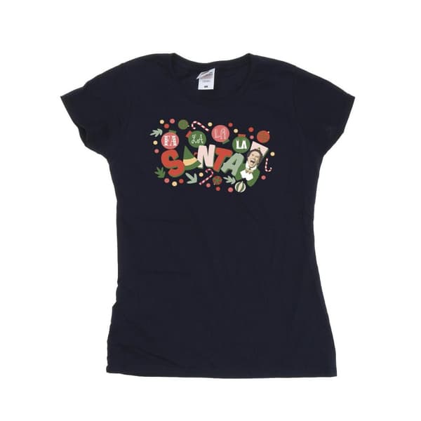 Elf Dam/Tjej Santa Fa La La T-shirt i bomull