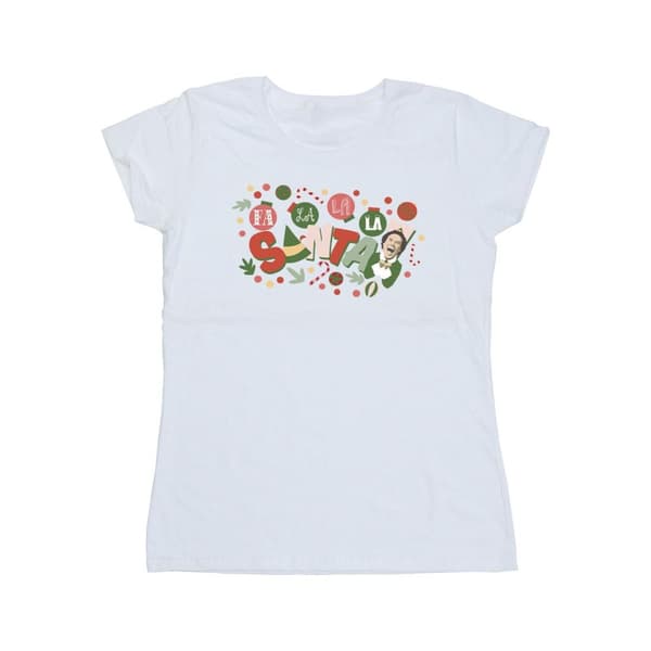 Elf Dam/Tjej Santa Fa La La T-shirt i bomull