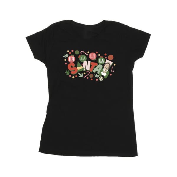 Elf Dam/Tjej Santa Fa La La T-shirt i bomull