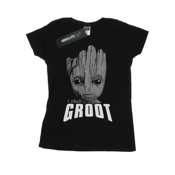 Marvel Dam/Tjej - Guardians Of The Galaxy Groot - T-shirt i bomull med ansikte