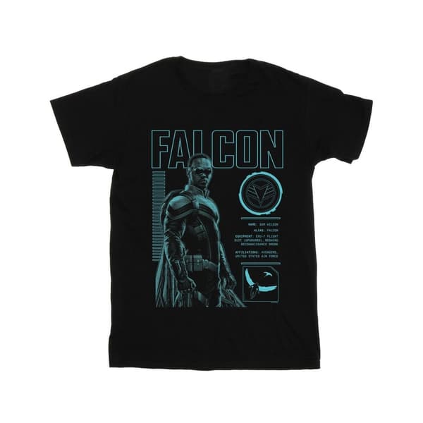Marvel Boys The Falcon And The Winter Soldier Falcon Bio T-Shirt Black 5-6 Years
