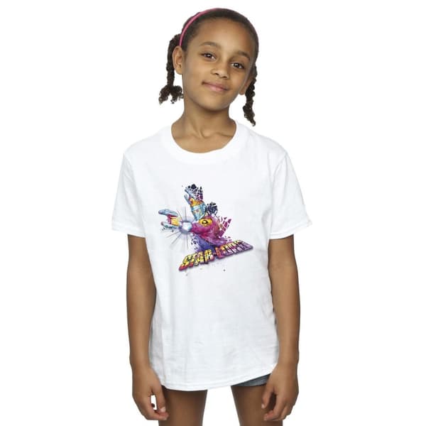 Marvel Guardians Of The Galaxy Abstrakt Star Lord T-shirt i bomull för flickor