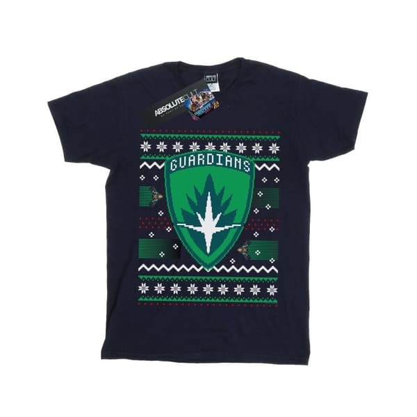 Marvel Girls Guardians Of The Galaxy Fair Isle Cotton T-Shirt Navy Blue 9-11 Years