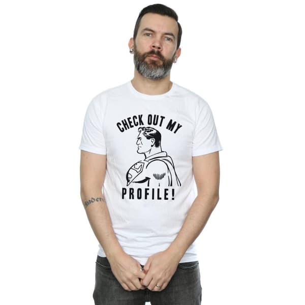 DC Comics Mens Superman Check Out My Profile T-Shirt