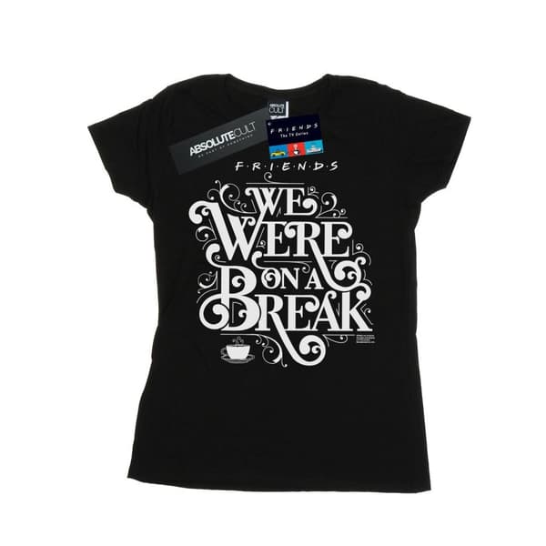 Friends Dam/Tjej - On A Break - T-shirt i bomull med prydnadsornament Black M