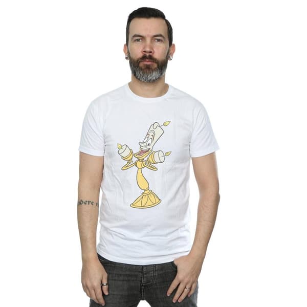 Disney Mens Beauty And The Beast Lumiere Distressed T-Shirt