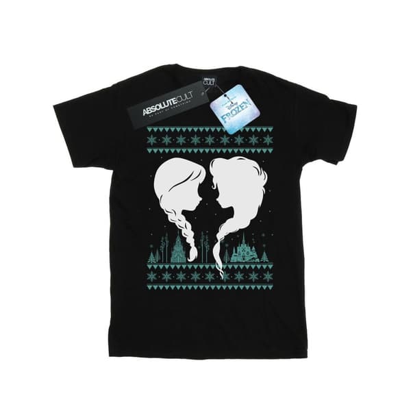 Disney Womens/Ladies Frozen Christmas Sisters Cotton Boyfriend T-Shirt