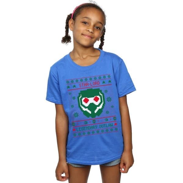 Marvel Girls Guardians Of The Galaxy Vol. 2 Star Lord Fair Isle Cotton T-Shirt