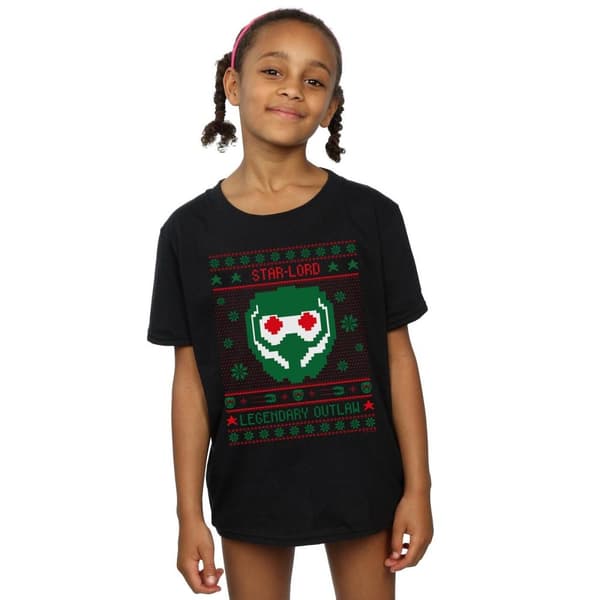 Marvel Girls Guardians Of The Galaxy Vol. 2 Star Lord Fair Isle Cotton T-Shirt