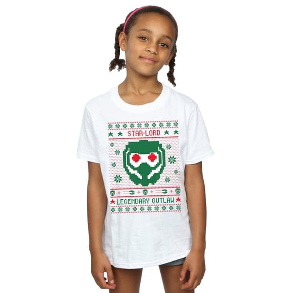 Marvel Girls Guardians Of The Galaxy Vol. 2 Star Lord Fair Isle Cotton T-Shirt