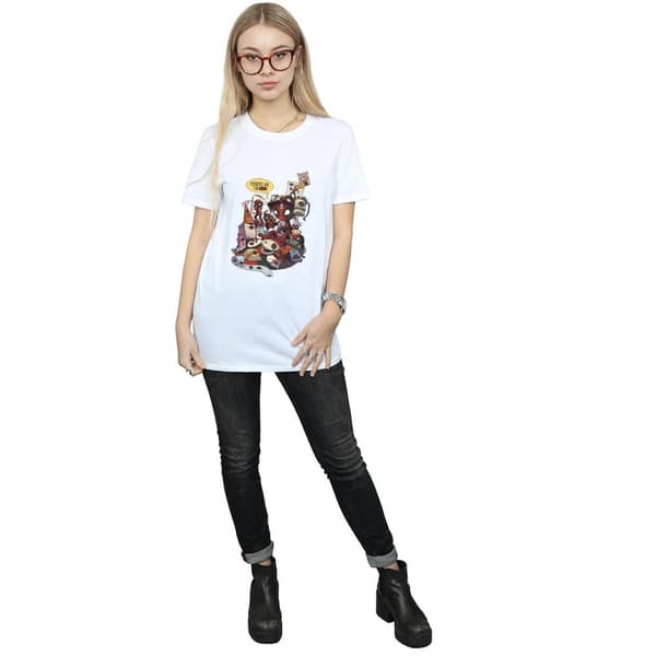Marvel Dam/Lady Deadpool Merchandise Royalties Boyfriend T-shirt i bomull