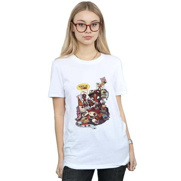 Marvel Dam/Lady Deadpool Merchandise Royalties Boyfriend T-shirt i bomull