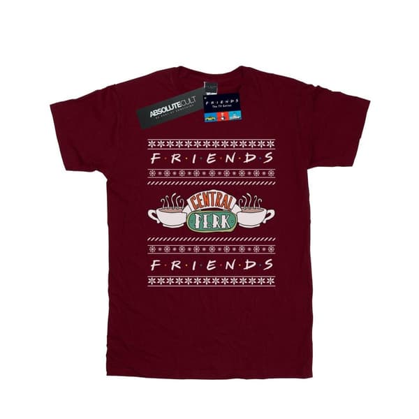 Friends Dam/Tjej Fair Isle Central Perk Boyfriend T-shirt i bomull