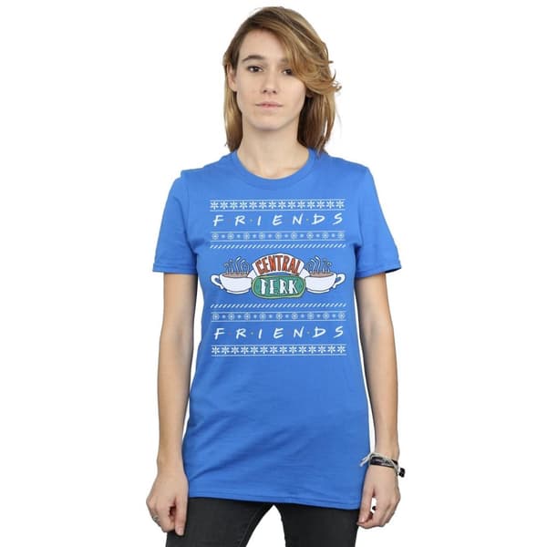 Friends Womens/Ladies Fair Isle Central Perk Cotton Boyfriend T-Shirt