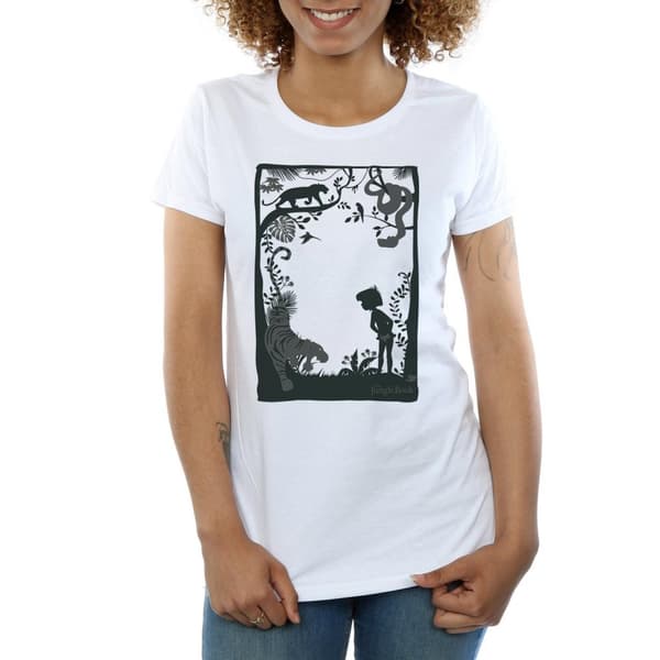 Disney Womens/Ladies The Jungle Book Silhouette Poster Cotton T-Shirt