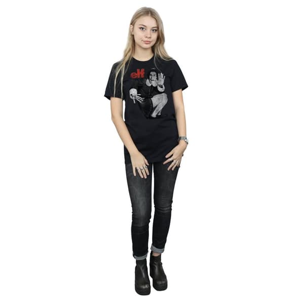Elf Womens/Ladies Mono Distressed Poster Cotton Boyfriend T-Shirt