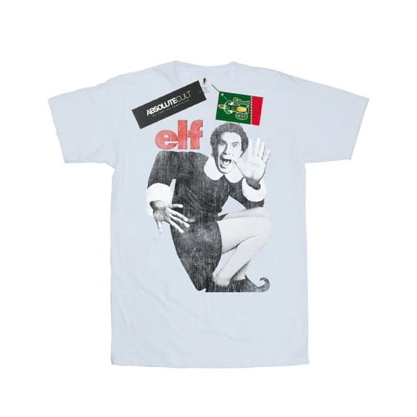 Elf Womens/Ladies Mono Distressed Poster Cotton Boyfriend T-Shirt