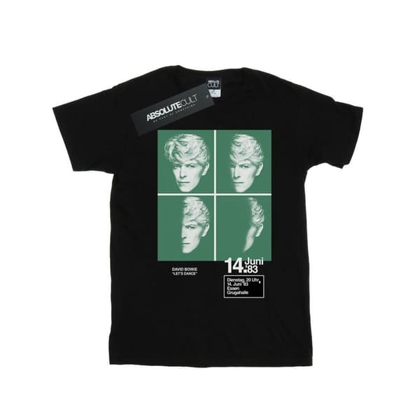 David Bowie Womens/Ladies 1983 Concert Poster Cotton Boyfriend T-Shirt