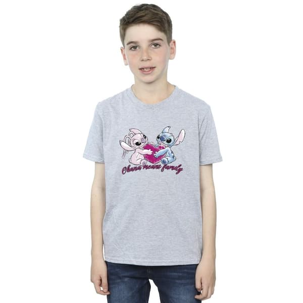 Disney Pojkar Lilo And Stitch Ohana Heart With Angel T-shirt
