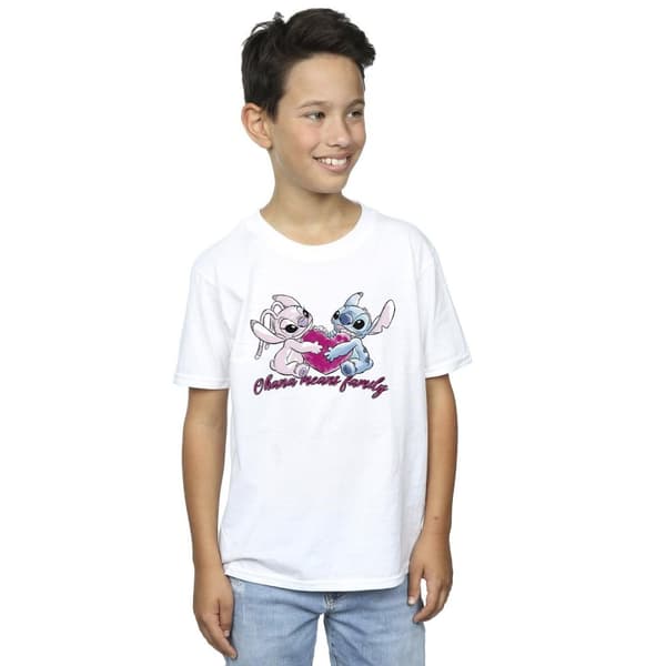 Disney Pojkar Lilo And Stitch Ohana Heart With Angel T-shirt