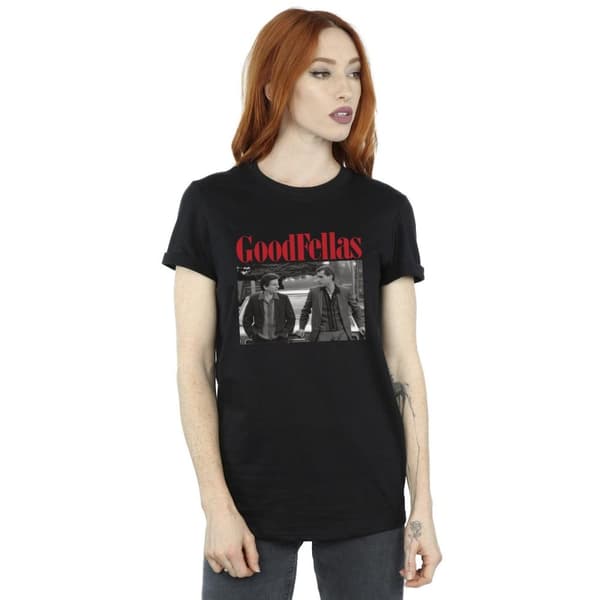 Goodfellas Dam/Tjej Two Svart Boyfriend-T-shirt i bomull