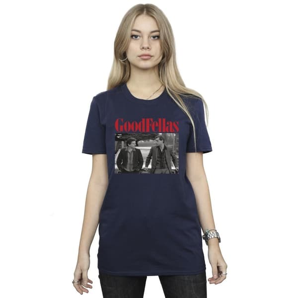 Goodfellas Dam/Tjej Two Svart Boyfriend-T-shirt i bomull
