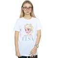 Miniatyrbild 2 av 3: Disney Dam / Dam Frozen Elsa Snöflinga Porträtt Bomull Boyfriend T-shirt