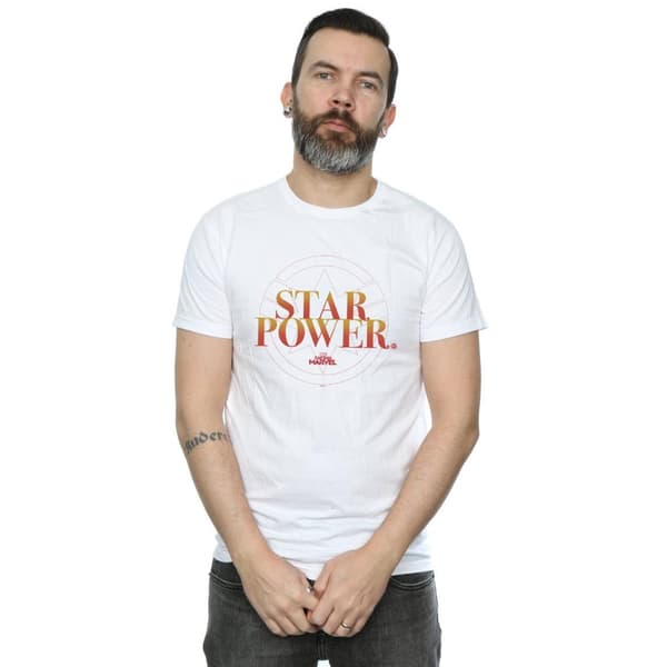 Marvel Mens Captain Marvel Star Power T-Shirt