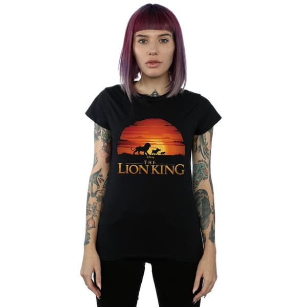 Disney Womens/Ladies The Lion King Movie Sunset Logo Cotton T-Shirt
