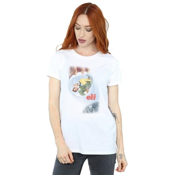 Elf Dam/Tjej - Boyfriend-t-shirt i bomull med tryckande affisch