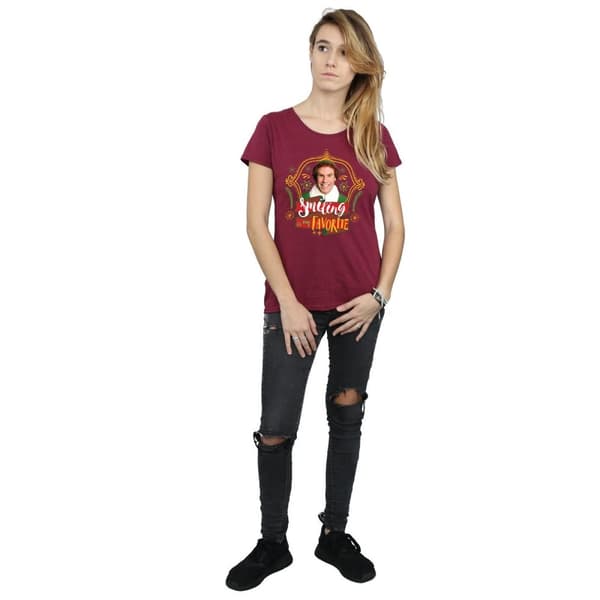Elf T-shirt i bomull - dam/dam Buddy Smiling