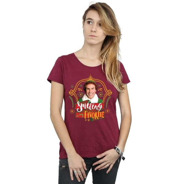 Elf T-shirt i bomull - dam/dam Buddy Smiling