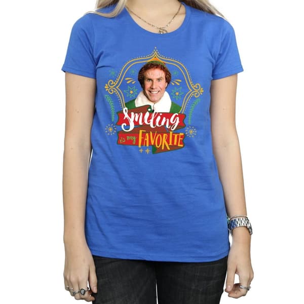 Elf T-shirt i bomull - dam/dam Buddy Smiling