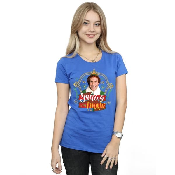Elf T-shirt i bomull - dam/dam Buddy Smiling