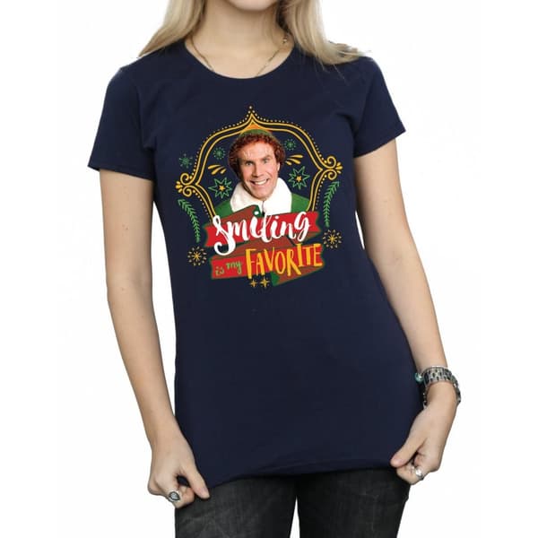 Elf T-shirt i bomull - dam/dam Buddy Smiling