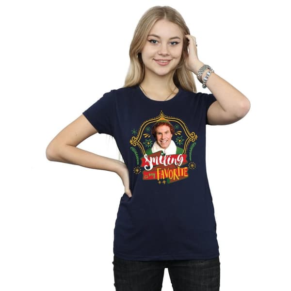 Elf T-shirt i bomull - dam/dam Buddy Smiling