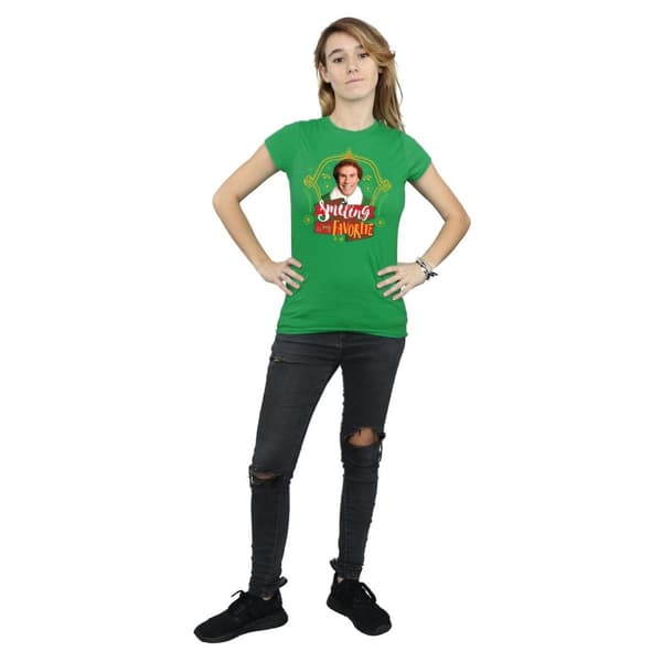 Elf T-shirt i bomull - dam/dam Buddy Smiling