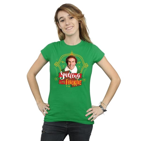 Elf T-shirt i bomull - dam/dam Buddy Smiling