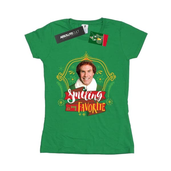 Elf T-shirt i bomull - dam/dam Buddy Smiling