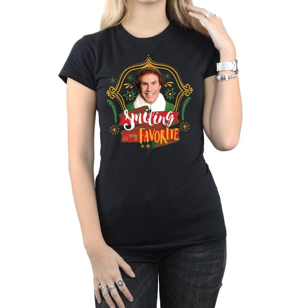 Elf T-shirt i bomull - dam/dam Buddy Smiling