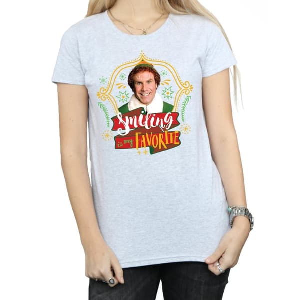Elf T-shirt i bomull - dam/dam Buddy Smiling