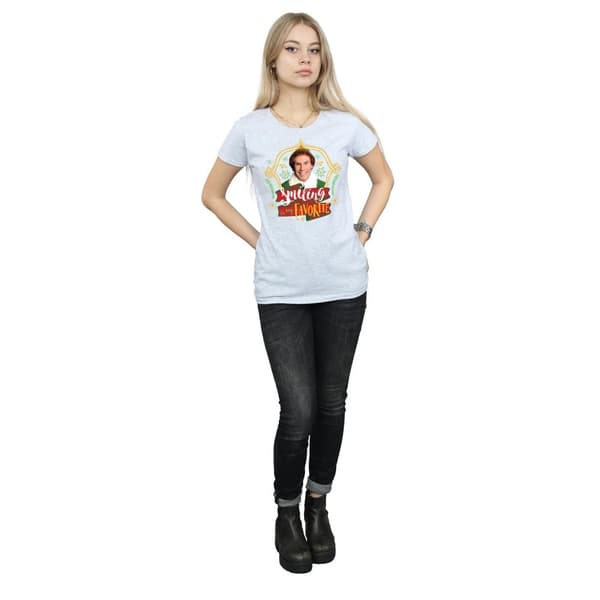 Elf T-shirt i bomull - dam/dam Buddy Smiling