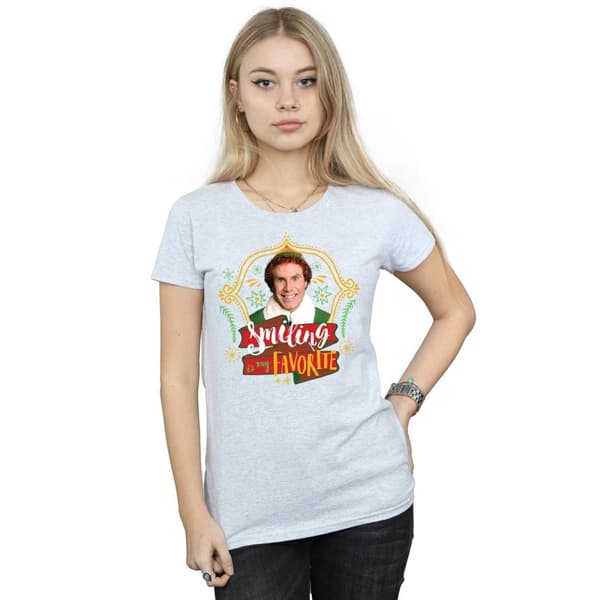 Elf T-shirt i bomull - dam/dam Buddy Smiling