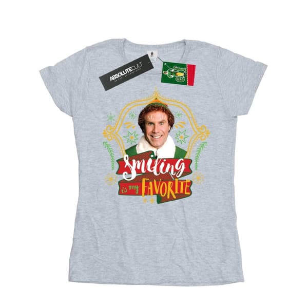 Elf T-shirt i bomull - dam/dam Buddy Smiling