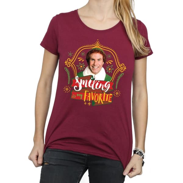 Elf T-shirt i bomull - dam/dam Buddy Smiling