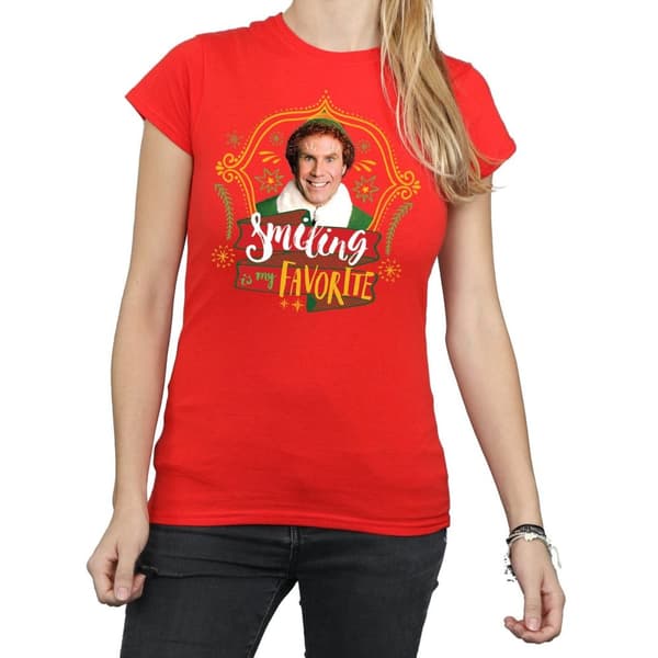 Elf T-shirt i bomull - dam/dam Buddy Smiling