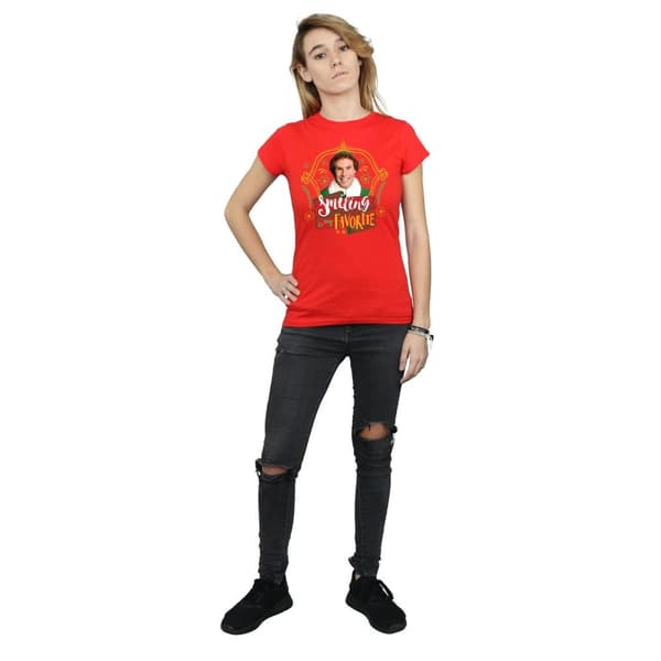 Elf T-shirt i bomull - dam/dam Buddy Smiling