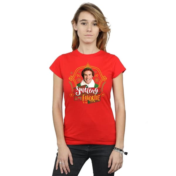Elf T-shirt i bomull - dam/dam Buddy Smiling