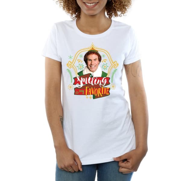 Elf T-shirt i bomull - dam/dam Buddy Smiling