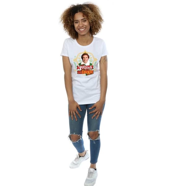 Elf T-shirt i bomull - dam/dam Buddy Smiling